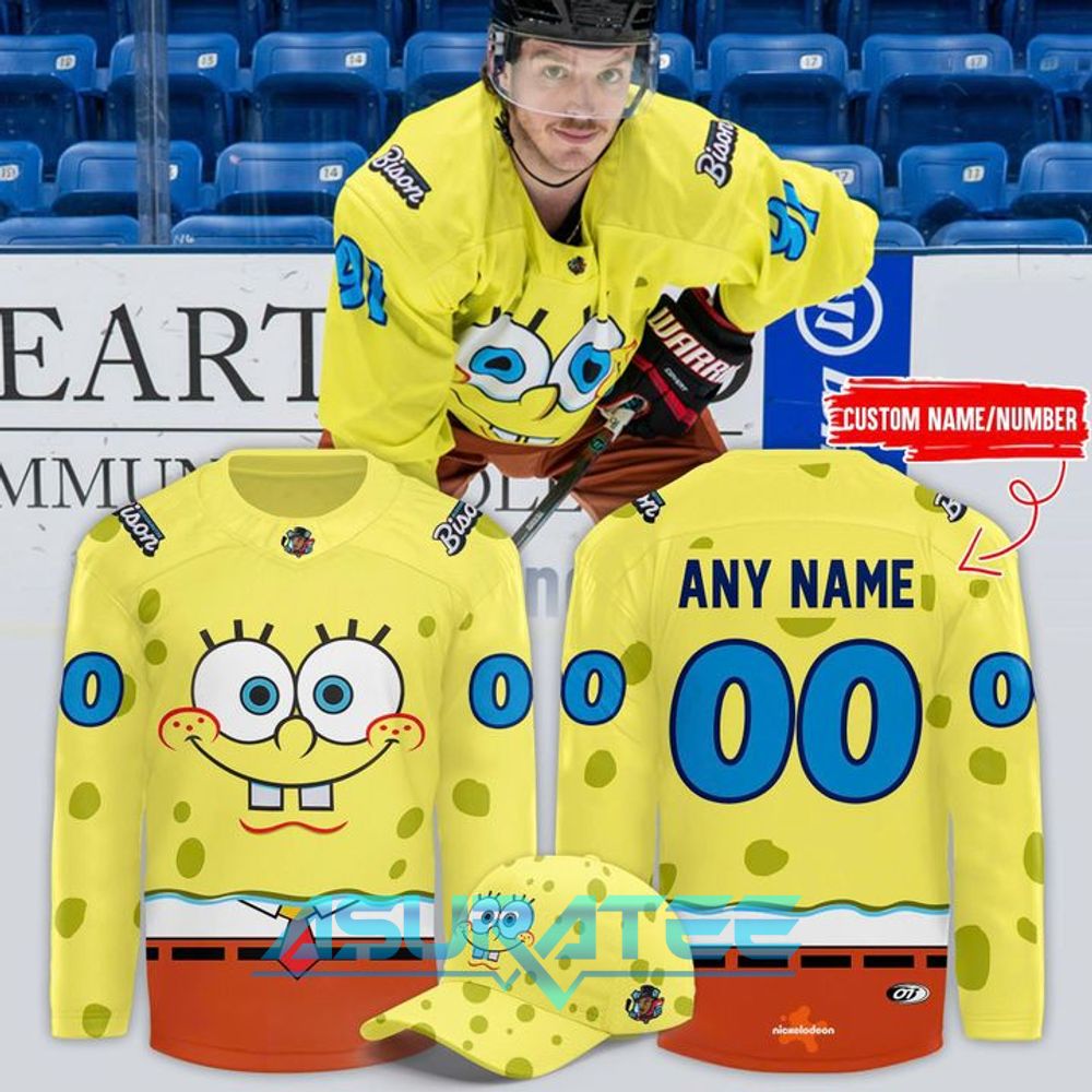 Bloomington Bison x SpongeBob 2025 Limited Edition Hockey Jersey