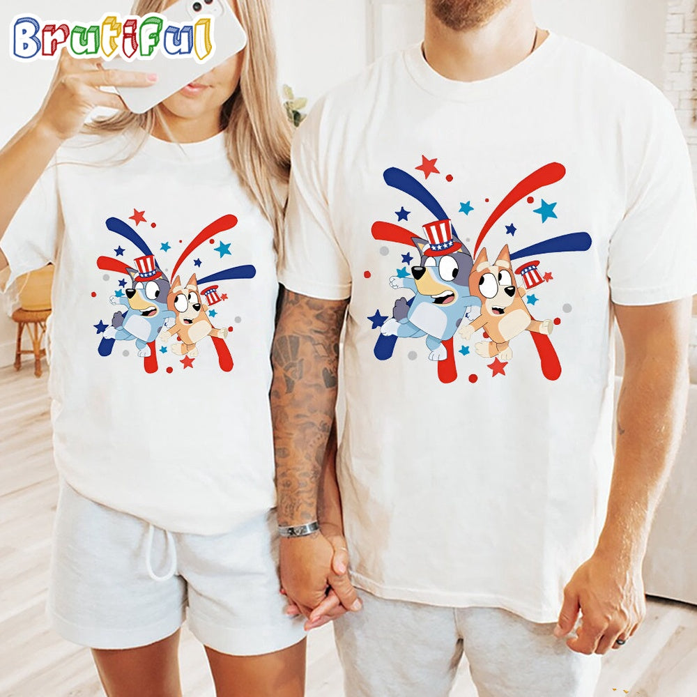 Bluey Ameica Independence Day 4th Of July Shirt, Bluey T Shirt, Mens Bluey Shirt, Womens Bluey Shirt