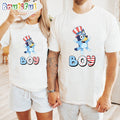 Bluey Boy Independence Day 4th Of July T Shirt, Bluey T Shirt, Mens Bluey Shirt, Womens Bluey Shirt