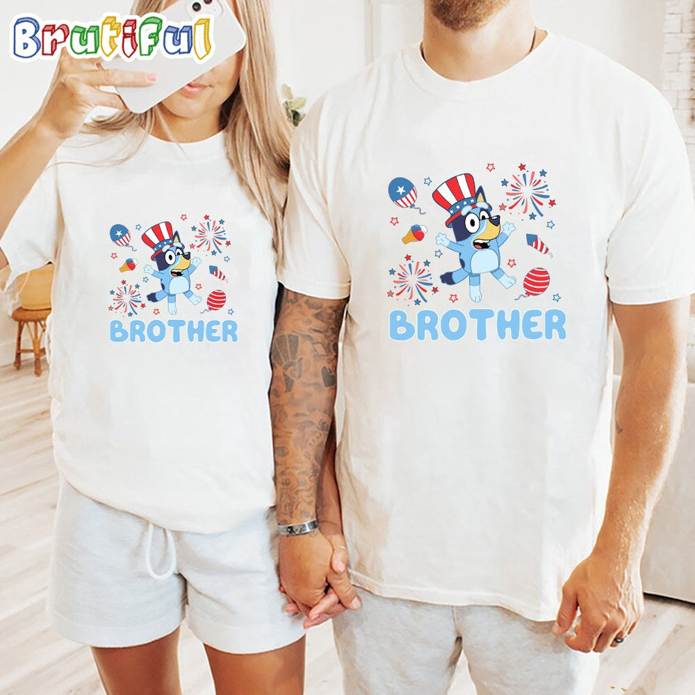 Bluey Brother Independence Day 4th Of July Shirt, Bluey T Shirt, Mens Bluey Shirt, Womens Bluey Shirt