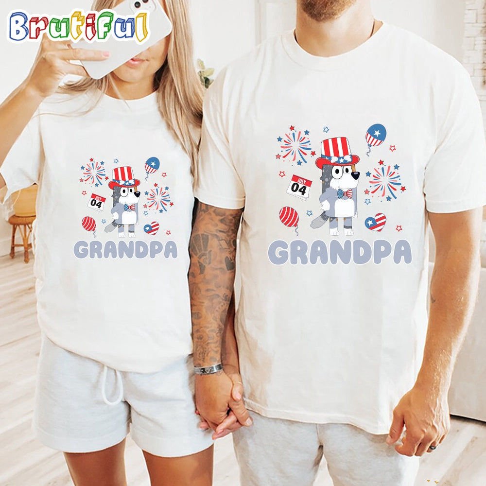Bluey Grandpa Independence Day 4th Of July Shirt, Bluey T Shirt, Mens Bluey Shirt, Womens Bluey Shirt