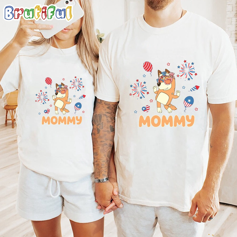Bluey Mommy Independence Day 4th Of July Shirt, Bluey T Shirt, Mens Bluey Shirt, Womens Bluey Shirt