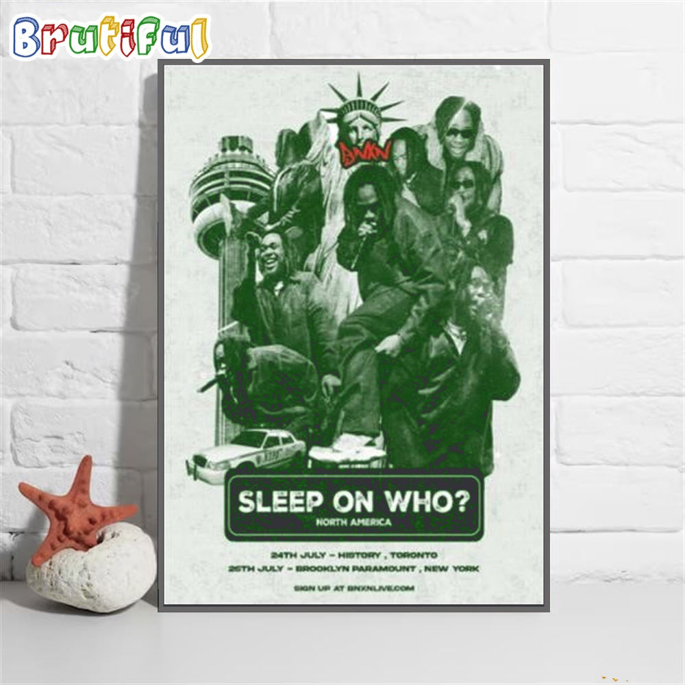 Bnxn Sleep On Who North America Tour 2024 Wall Art Poster Canvas