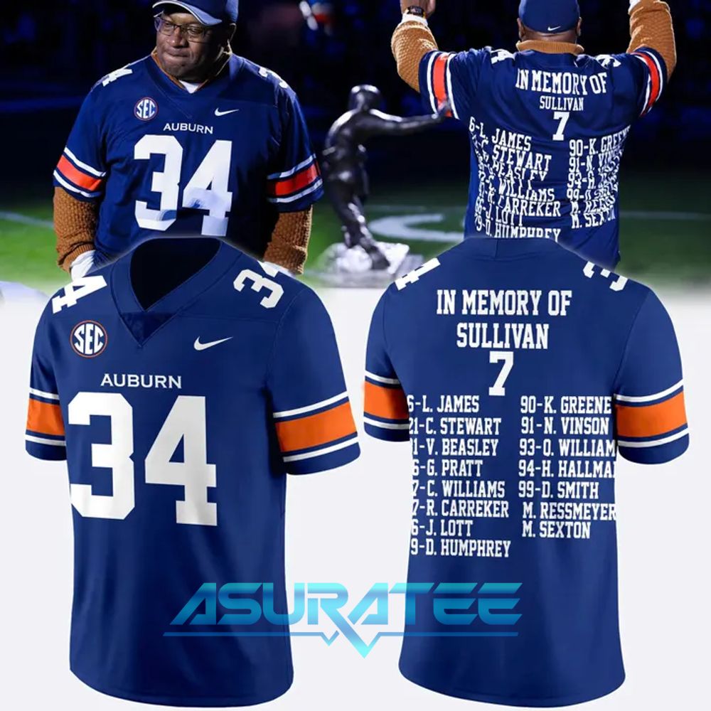 Bo Jackson Auburn Football “IN MEMORY OF SULLIVAN 7” Football Jersey