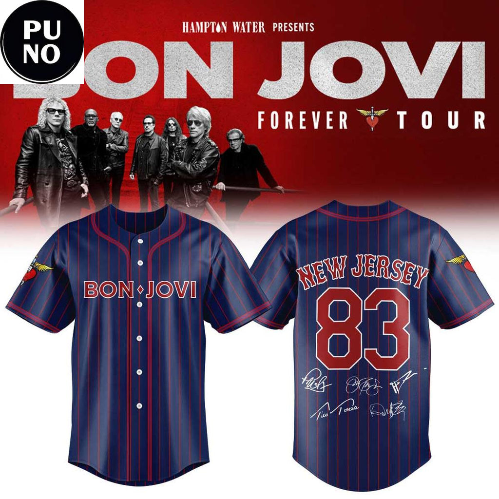 Bon Jovi Forever Tour 2026 Signature Baseball Jersey
