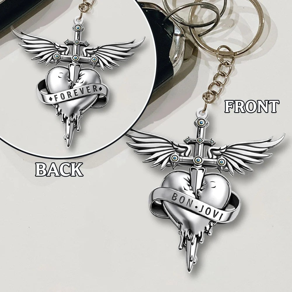 Bon Jovi Forever Custom Shape 2-sided Keychain – TANTN26304