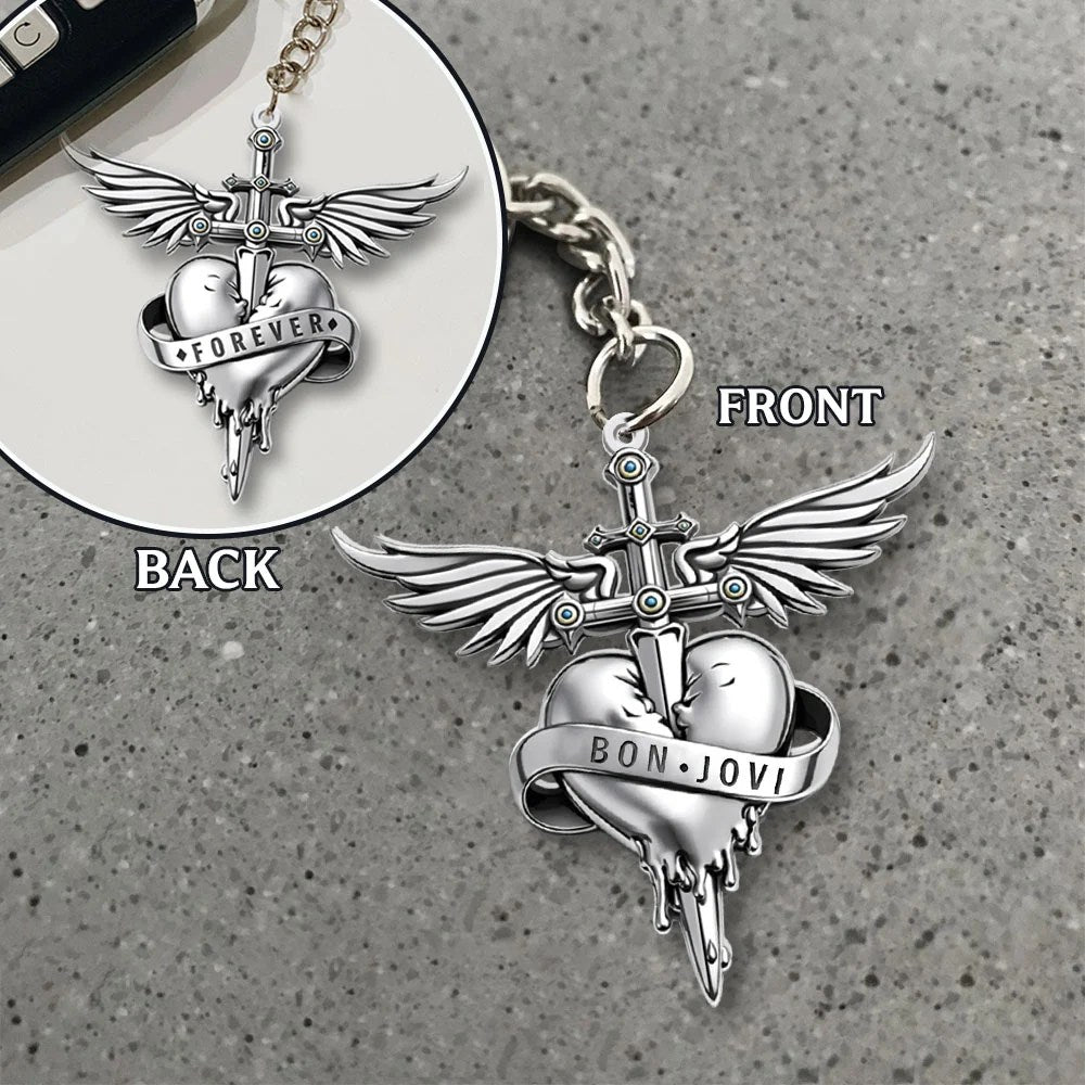 Bon Jovi Forever Custom Shape 2-sided Keychain – TANTN26304