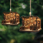 Bookstore Flat Ornament - Personalized Custom Shaped Acrylic Ornament - Christmas For Book Lovers