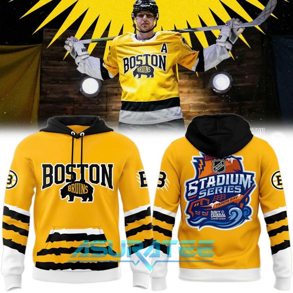 Boston Bruins 2026 NHL Stadium Series Yellow Limited Hoodie, Cap