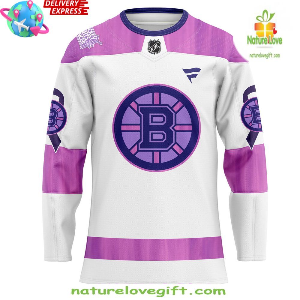 Boston Bruins Hockey Fights Cancer Jersey Special Edition
