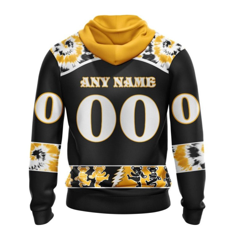 Customized NHL Boston Bruins Hoodie Special Grateful Dead Skull All Over Print 3D Hoodie Unisex Hoodie Tshirt