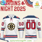 Boston Bruins Hockey Jersey 2026 Red Sox Night Crossover