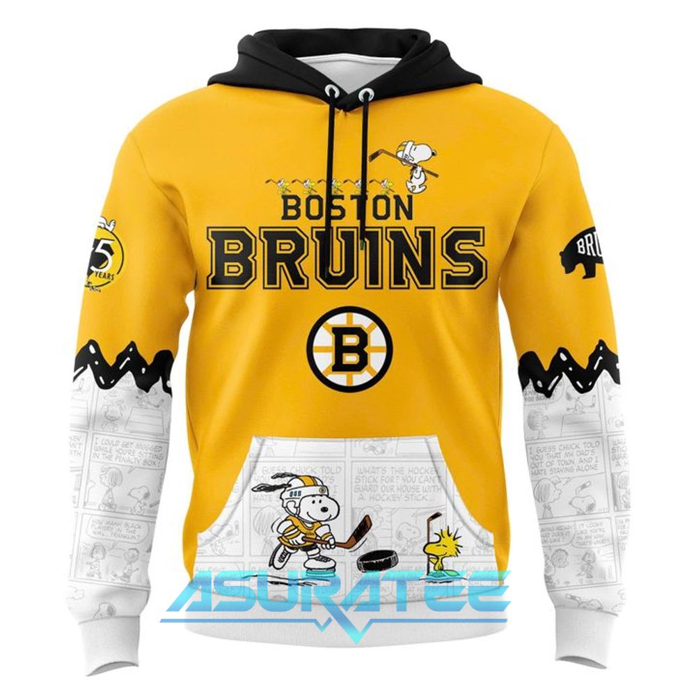 Boston Bruins ”Peanuts Night ” 2026 Snoopy Special Hoodie, Cap