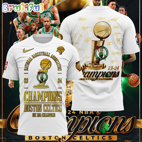 Boston Celtics 18-Time NBA Finals Champions Signature 3D Shirt