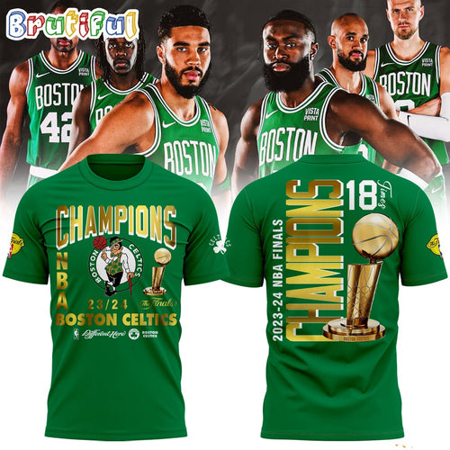 Boston Celtics Green 2024 NBA Finals Champions T Shirt