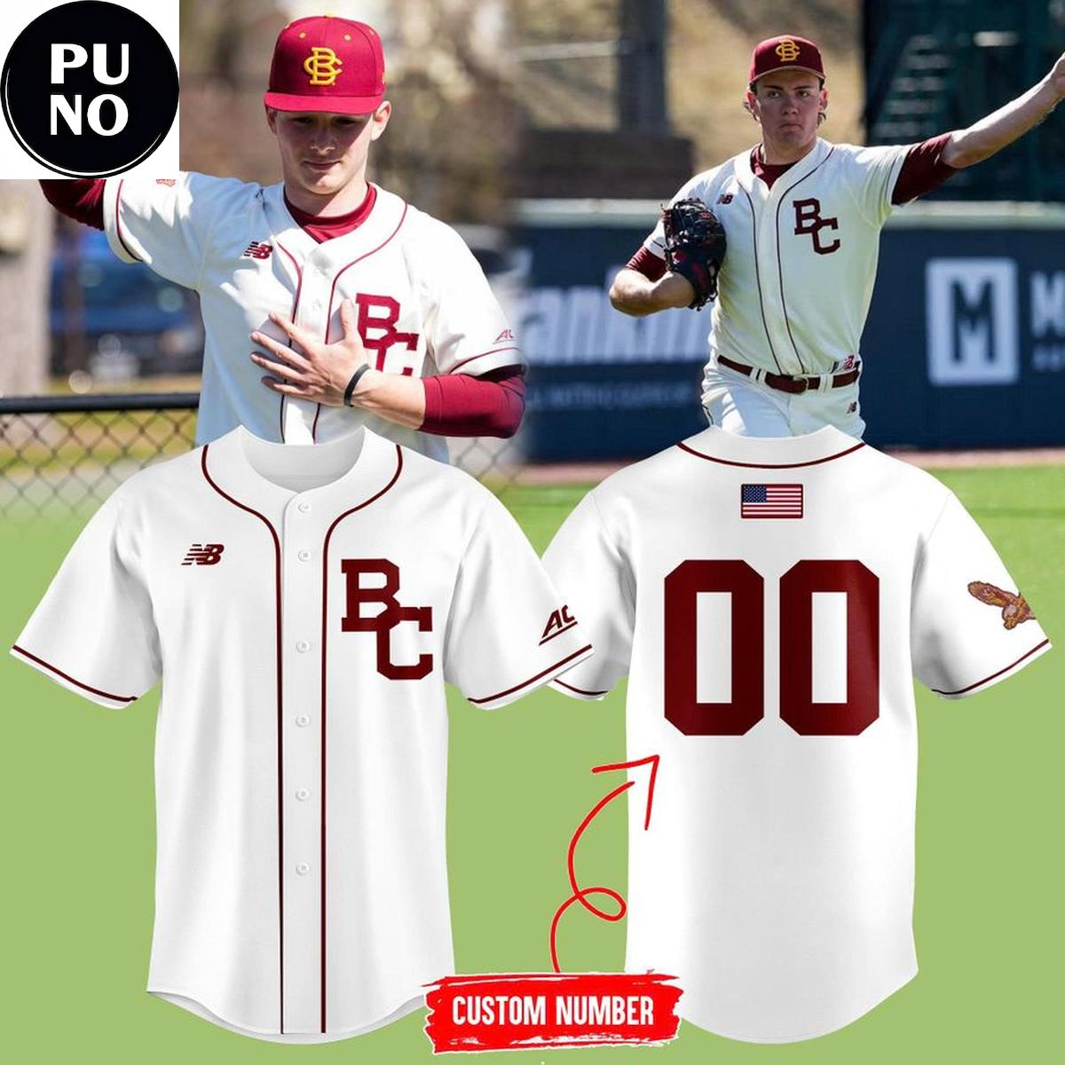 Boston College Eagles Baseball 2026 New Season Personalized Baseball Jersey
