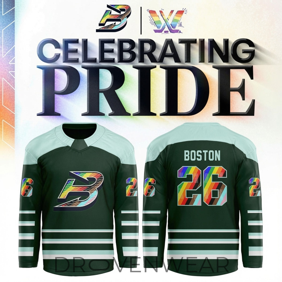 Boston Fleet Pride Month 2026 Custom PWHL Hockey Jersey