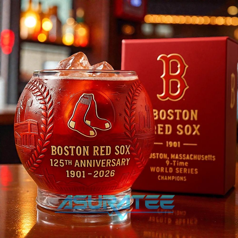 Boston Red Sox 125th Anniversary Whiskey Glass