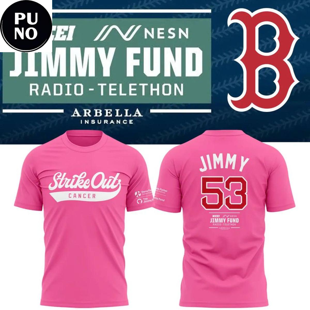 Boston Red Sox 2026 Strike Out Cancer Jimmy Fund T-Shirt