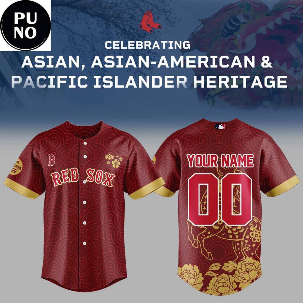 Boston Red Sox AAPI Celebration 2026 Personalized Baseball Jersey