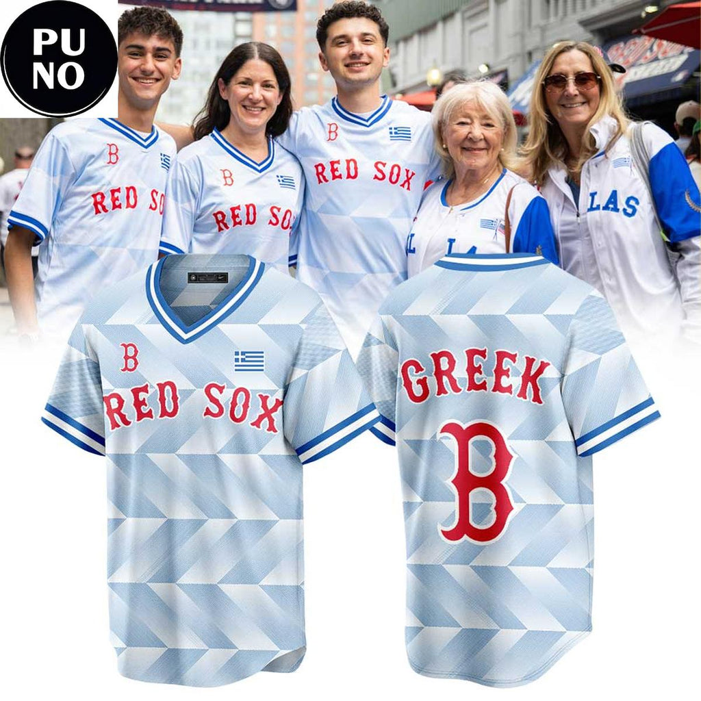 Boston Red Sox Greek Heritage Night 2026 Personalized Baseball Jersey