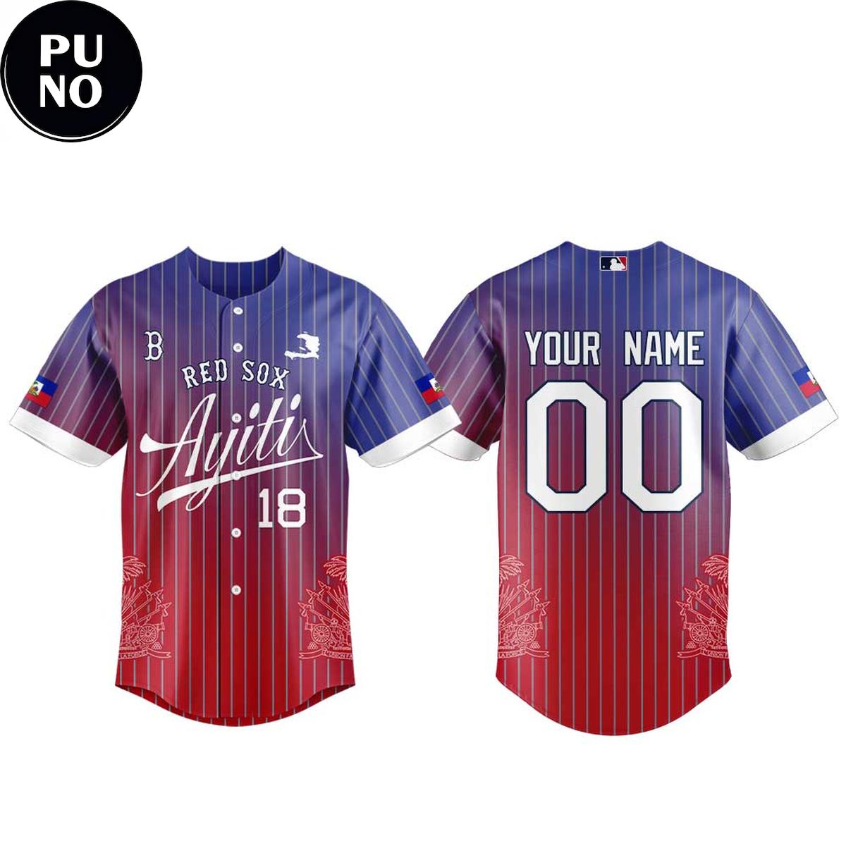 Boston Red Sox Haitian Celebration Night 2026 Personalized Baseball Jersey