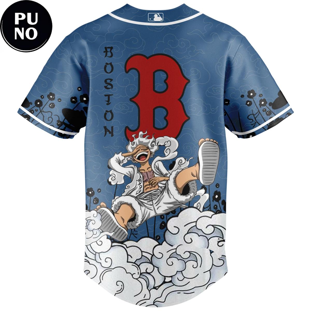 Boston Red Sox x One Piece 2026 Gear 5 Luffy Nika Baseball Jersey