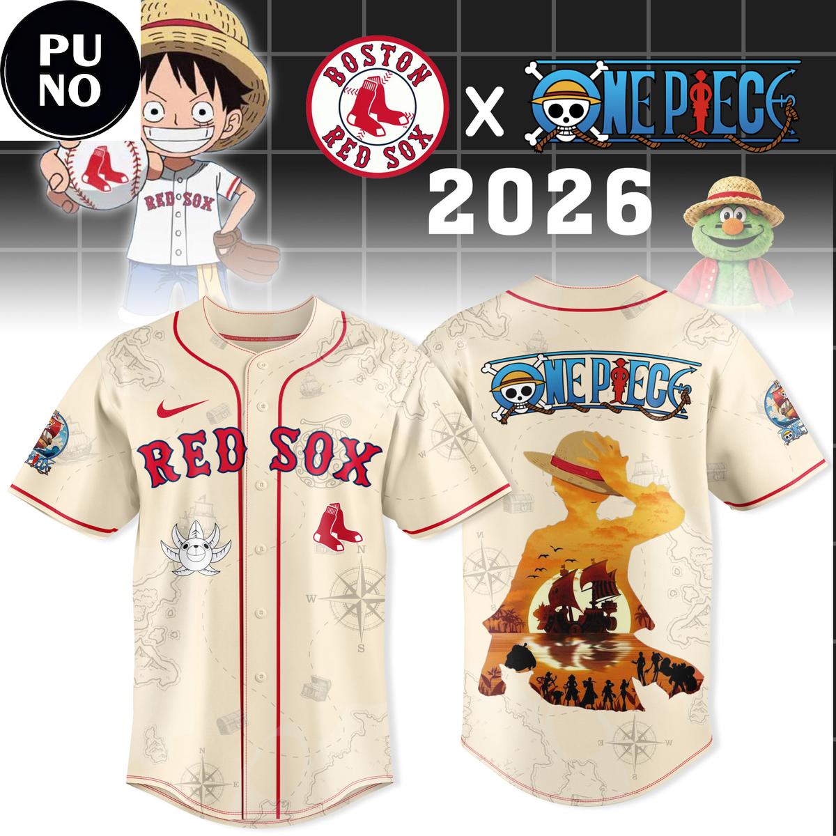 Boston Red Sox x One Piece Night 2026 Baseball Jersey