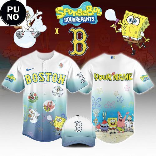 Boston Red Sox x SpongeBob SquarePants 2026 Personalized Baseball Jersey