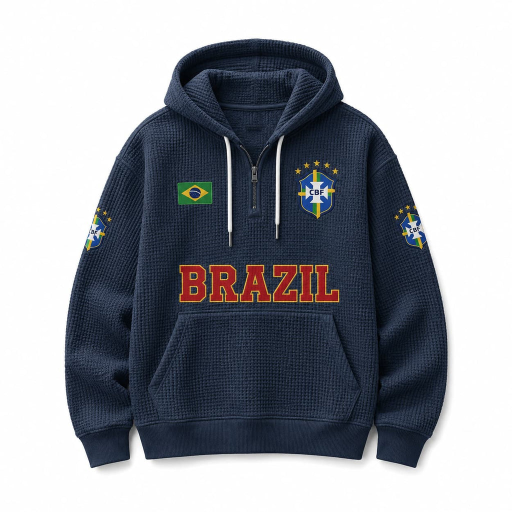 Brazil World Cup 2026 Waffle Quarter Zip Hoodie