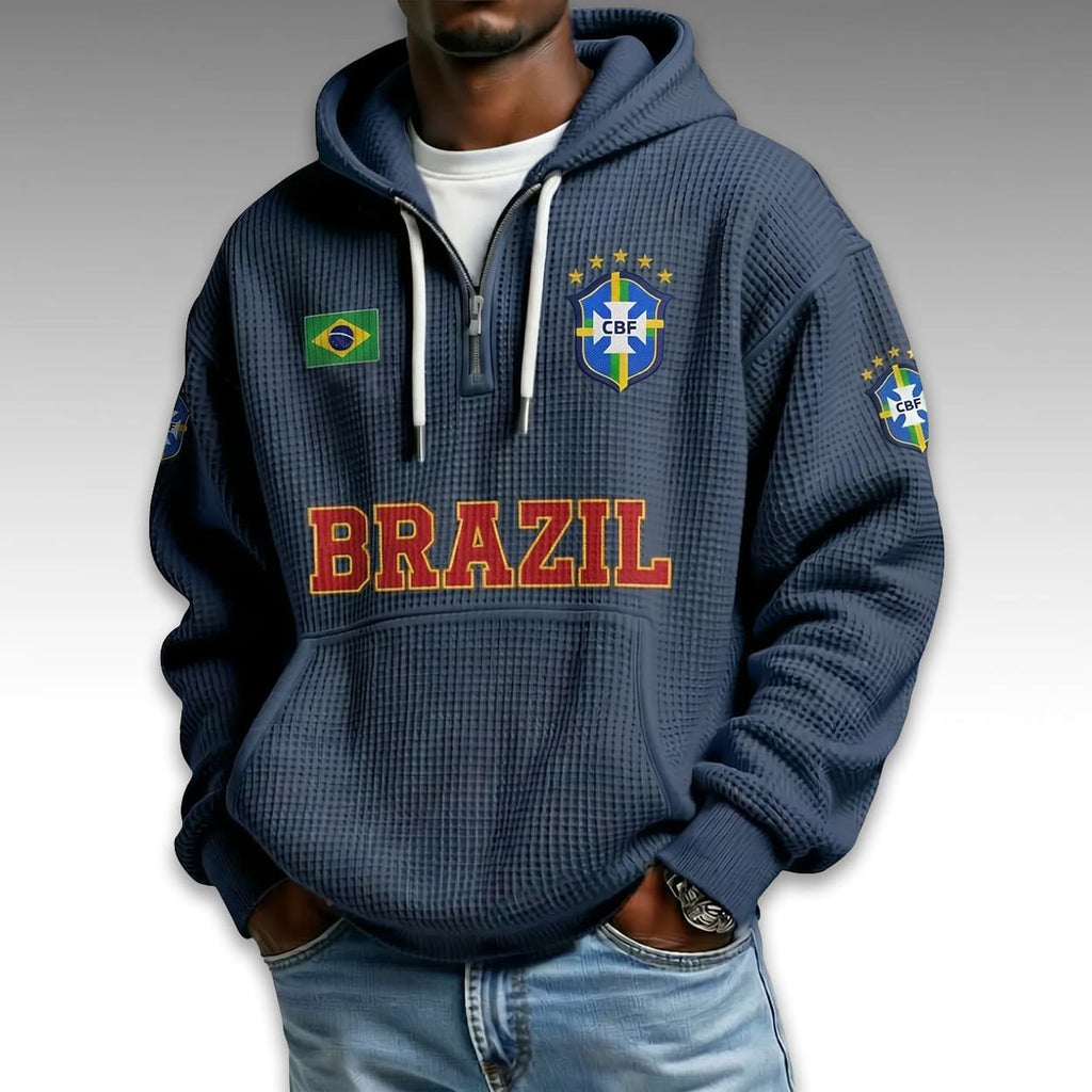Brazil World Cup 2026 Waffle Quarter Zip Hoodie