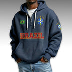 Brazil World Cup 2026 Waffle Quarter Zip Hoodie