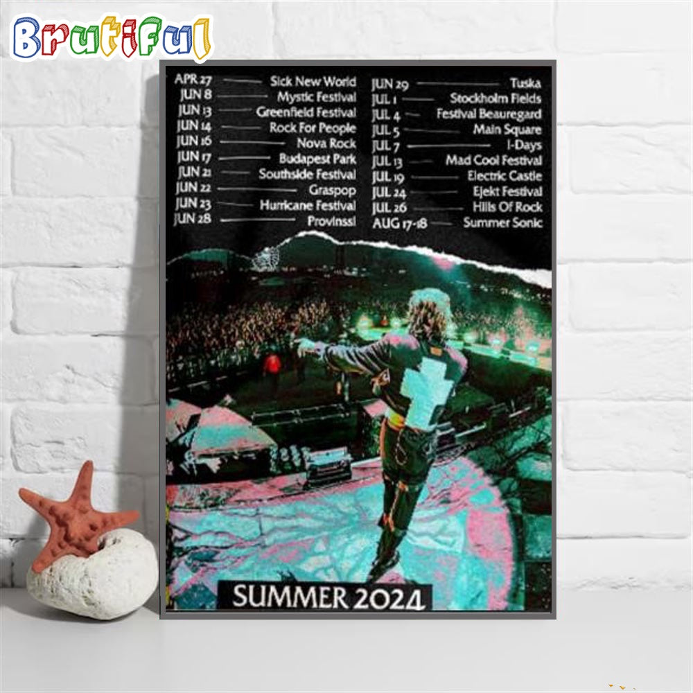 Bring Me The Horizon Summer Tour Date 2024 Wall Art Poster Canvas