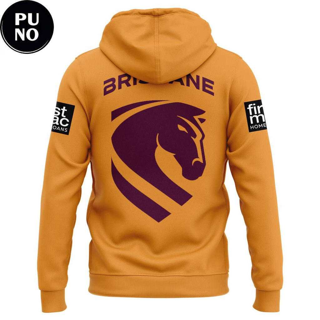 Brisbane Broncos 2026 Mens Yellow Training Replica Hoodie T-Shirt