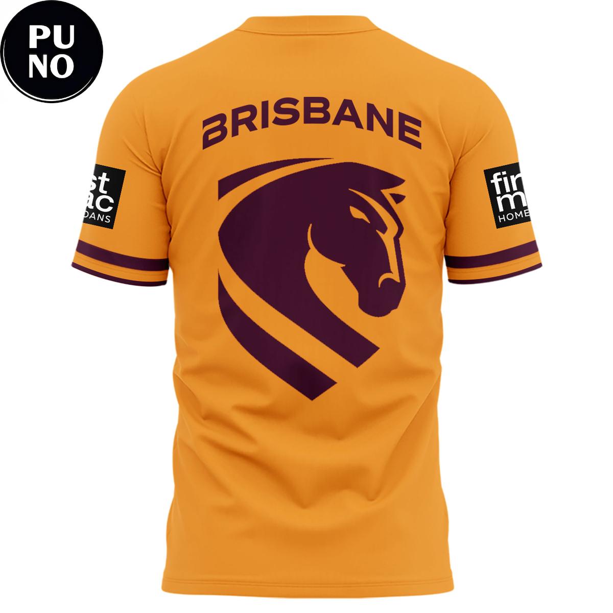 Brisbane Broncos 2026 Mens Yellow Training Replica Hoodie T-Shirt