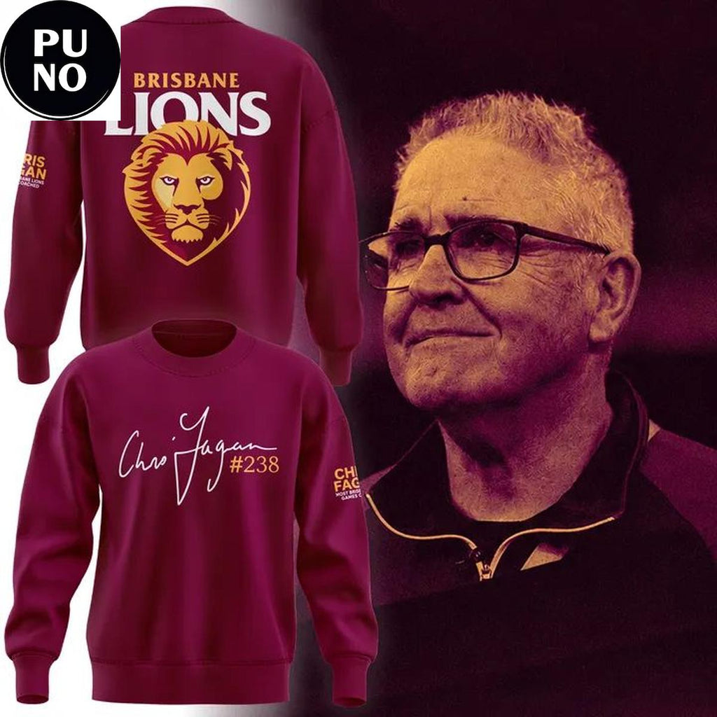 Brisbane Lions 2026 Coach Chris Fagan 238 Game Hoodie T-Shirt