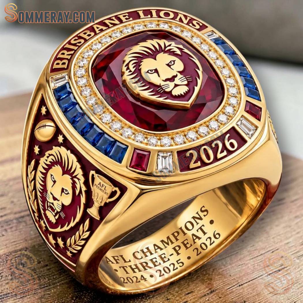 Brisbane Lions AFL Champions Three-Peat 20242025-2026 Ring