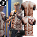 Brooklyn Cyclones Suns Out Guns Out 2026 3D Fake Abs Muscle T-Shirt