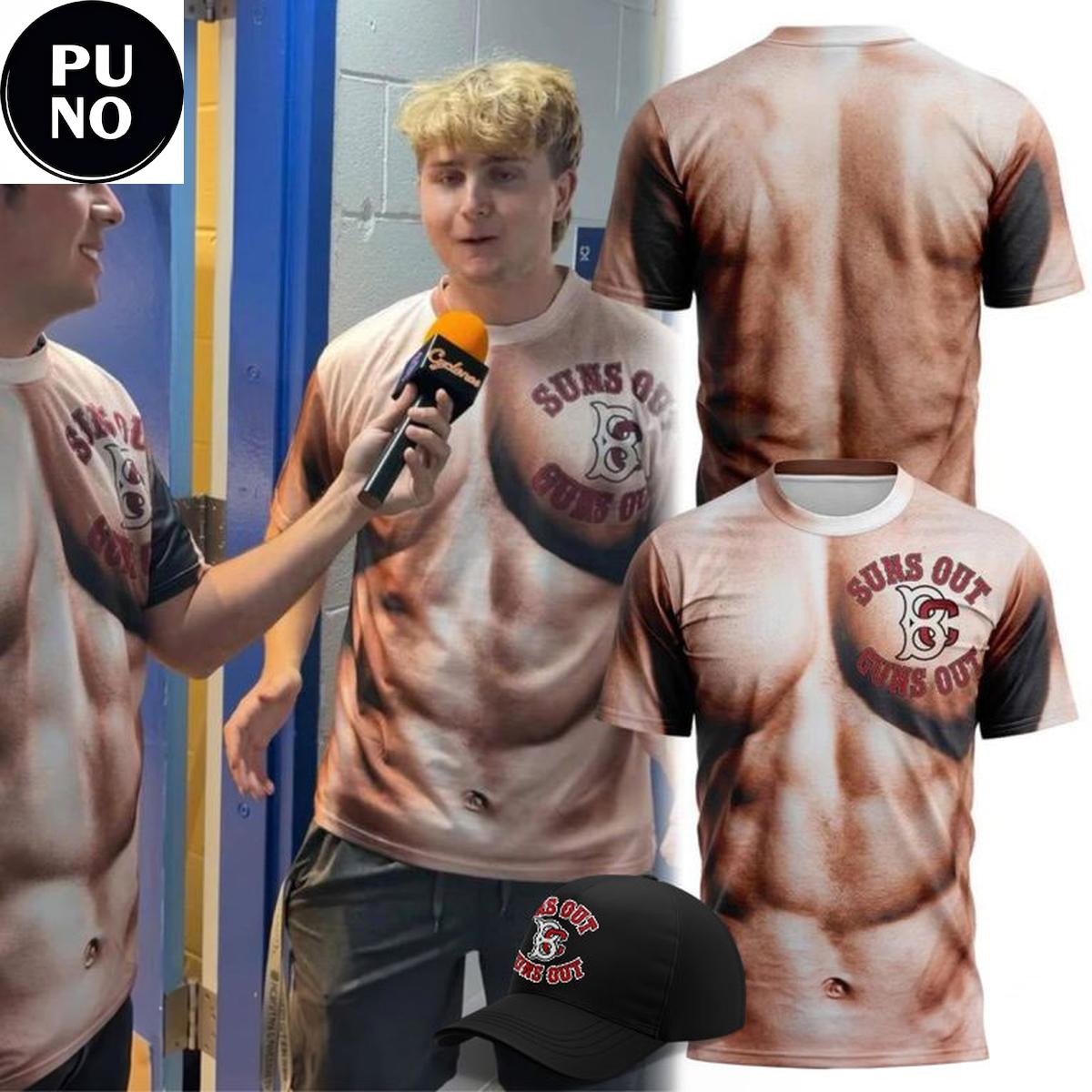 Brooklyn Cyclones Suns Out Guns Out 2026 3D Fake Abs Muscle T-Shirt