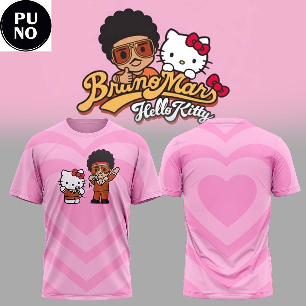 Bruno Mars x Hello Kitty 2026 Heart Pink Hoodie T-Shirt