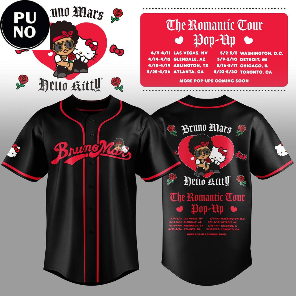 Bruno Mars x Hello Kitty The Romantic Tour Pop-Up 2026 Baseball Jersey