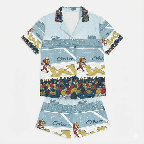 Brutus Crossed Out The M In Michigan Pajamas Set