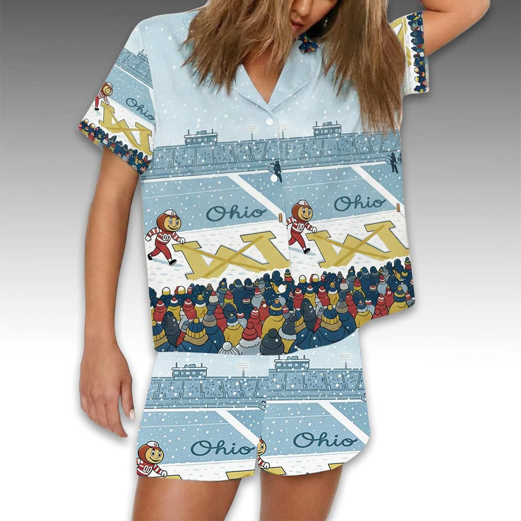 Brutus Crossed Out The M In Michigan Pajamas Set