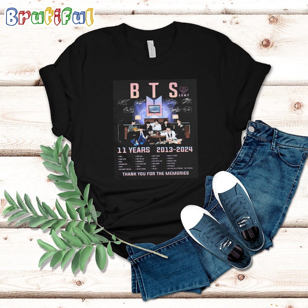 Bts 11 Years 2013-2024 Thank You For The Memories T Shirt