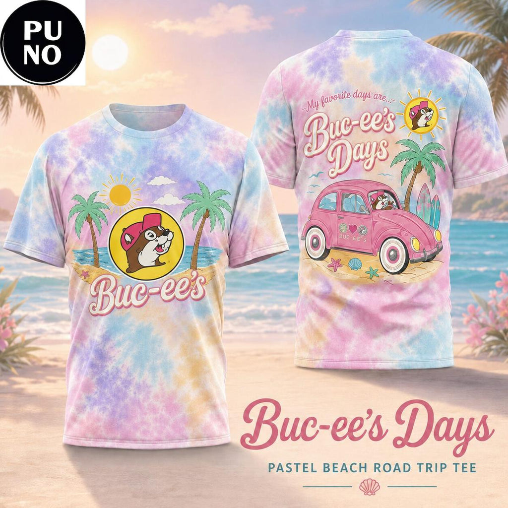 Buc-ee’s Days 2026 Pastel Beach Road Trip Tie-dye T-Shirt