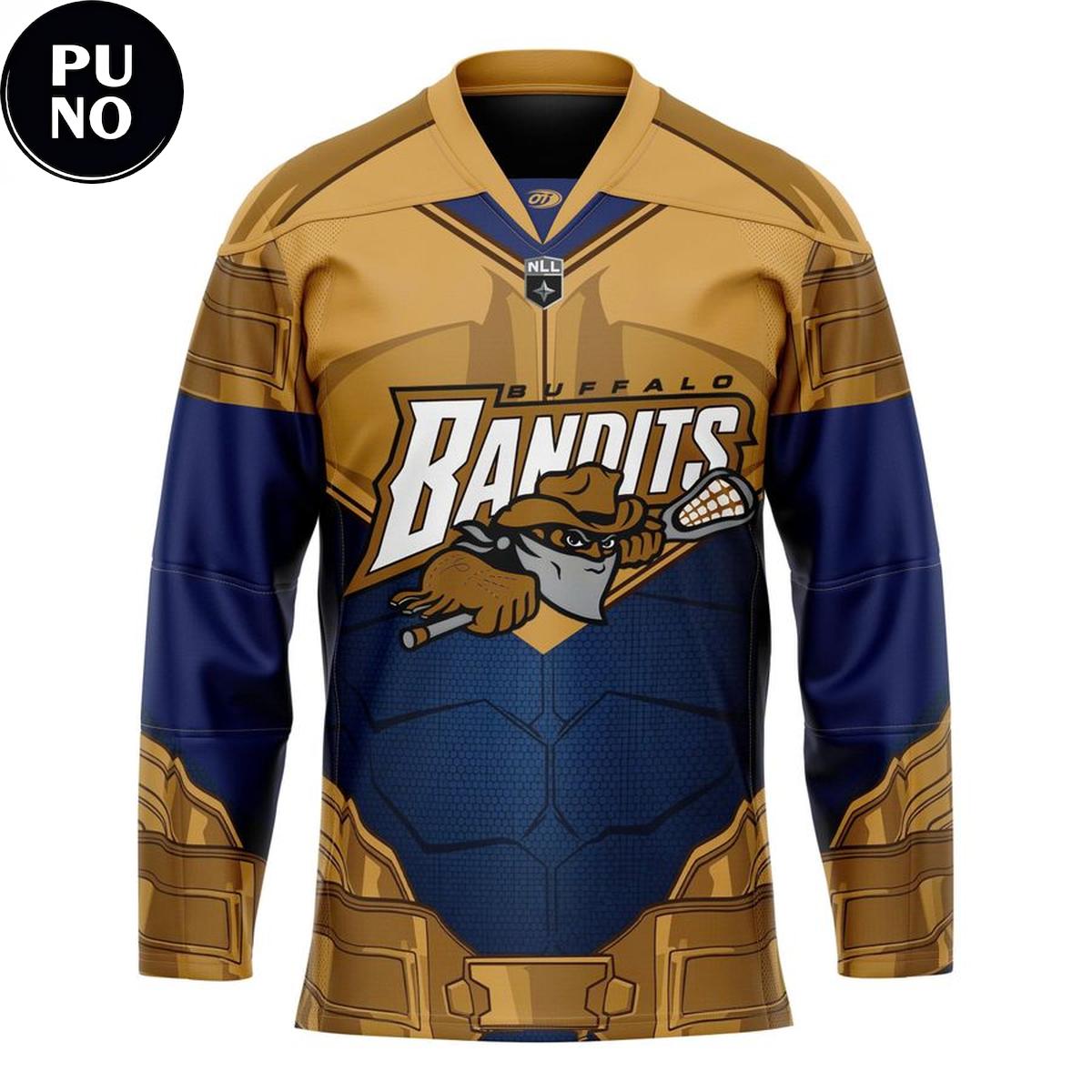 Buffalo Bandits Marvel Super Hero Night 2026  Power of Thanos Personalized Hockey Jersey
