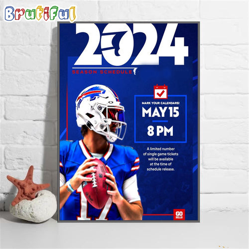 Buffalo Bills 2024 Season Schedule Poster Canvas Art