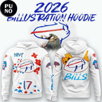 Buffalo Bills 2026 Josh Allen Billustration Hoodie T-Shirt