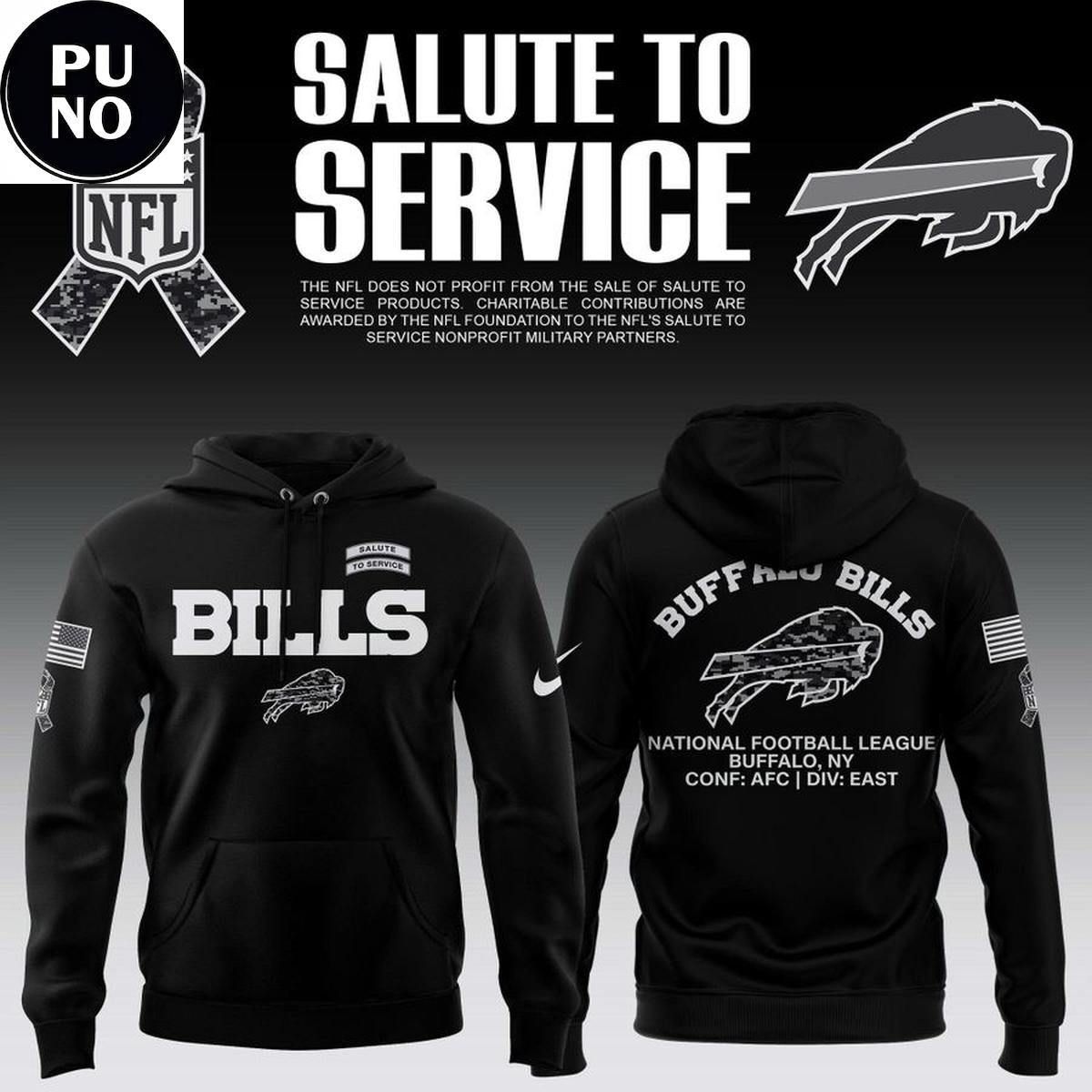 Buffalo Bills 2026 NFL Salute to Service Hoodie T-Shirt
