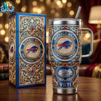 Buffalo Bills 40oz With Lid and Straw Collector Tumbler